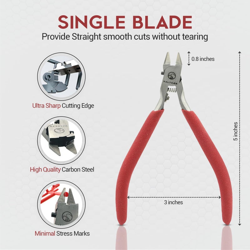 Valtcan Model Kit Nipper with Ultra Fine Blade precise Hobby Tool Single Sided Blade Cutter to Reduce Nub Stress Marks - Image 5